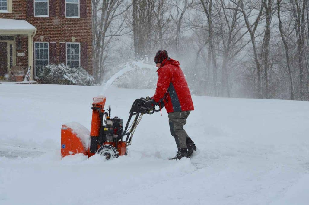 Snow Blowing Sidewalk